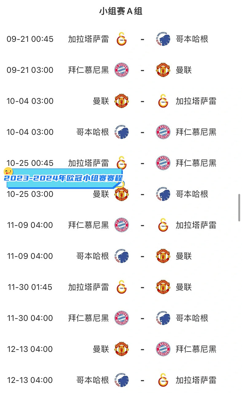 关于关于足球的最新消息：欧冠比赛日程公布的信息